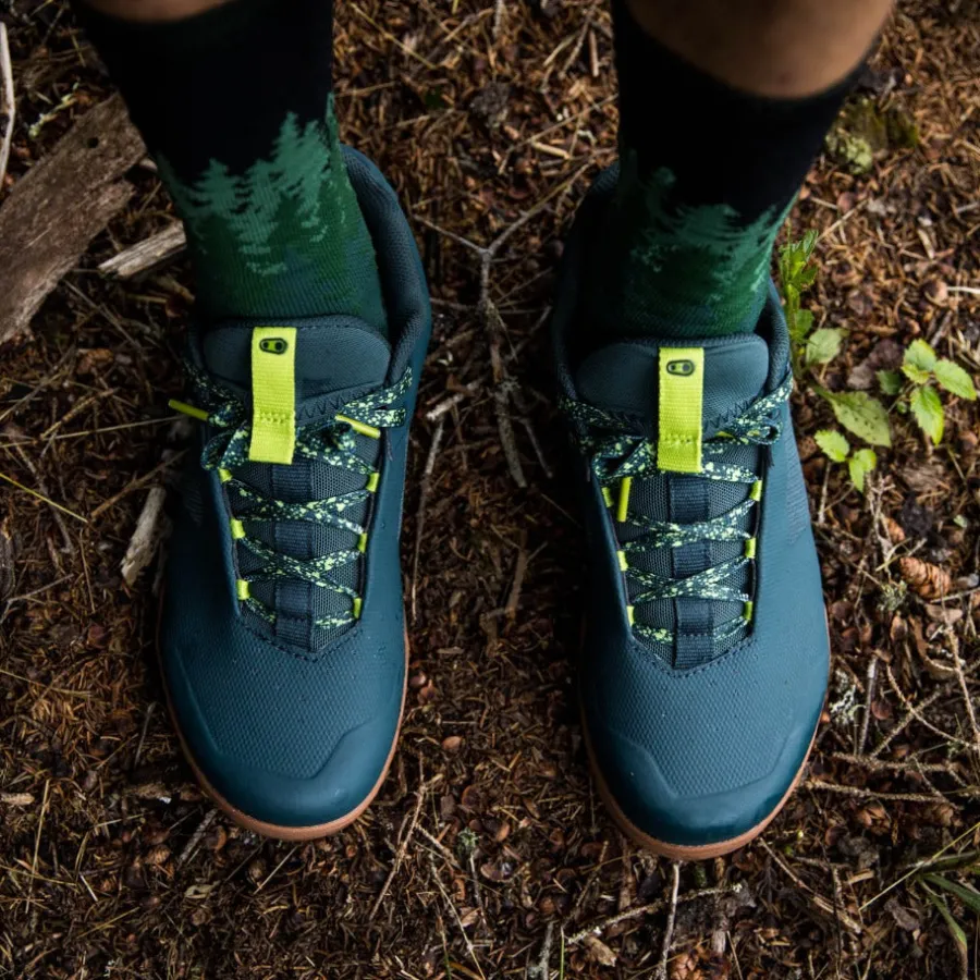 Crankbrothers Mallet Lace Clip-In Shoes - Petrol/Lime Splatter LimeGreenSplatter Best